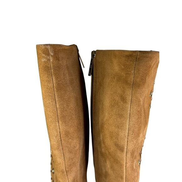 Tamara Mellon Brown Suede Lace Up Knee High Boots 36.5 IT / US 6.5 Made in Italy - Picture 6 of 14